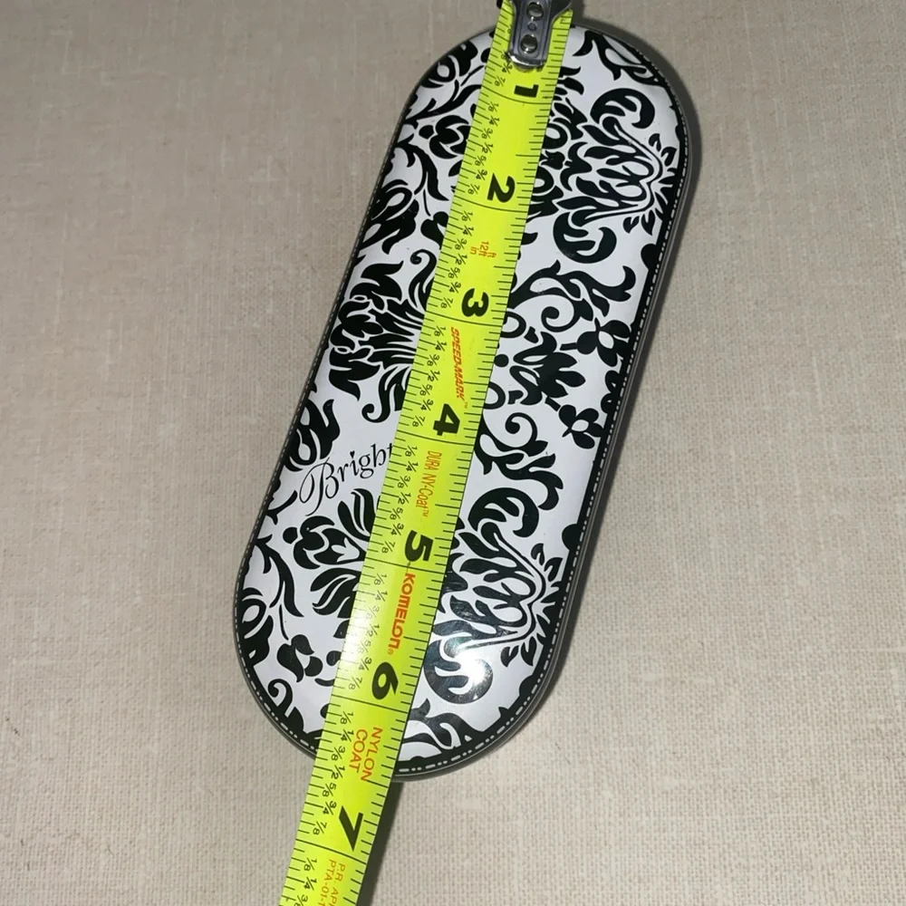 BRIGHTON Black & White Filigree SUNGLASSES Eyeglasses Storage CASE Tin EMPTY